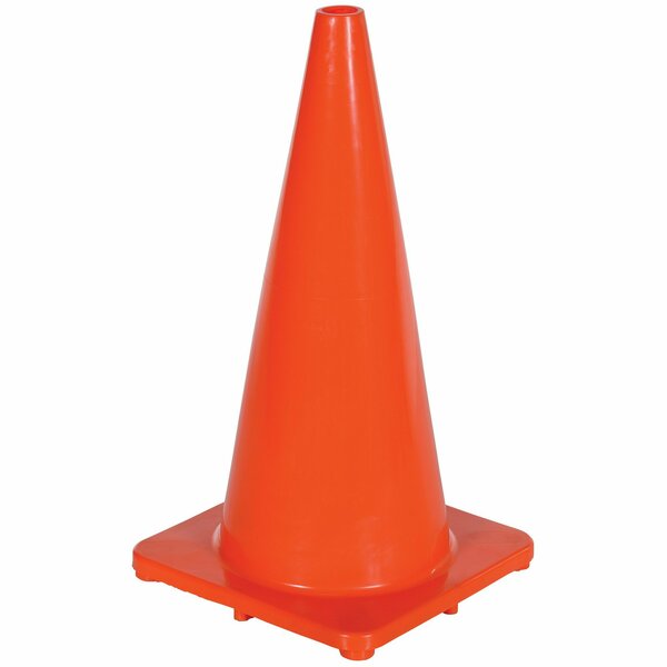 Vestil Standard Duty Traffic Cone, 27-1/2", PVC, 27.5 in H, 14 L, 14 W, Orange TC-28-SD